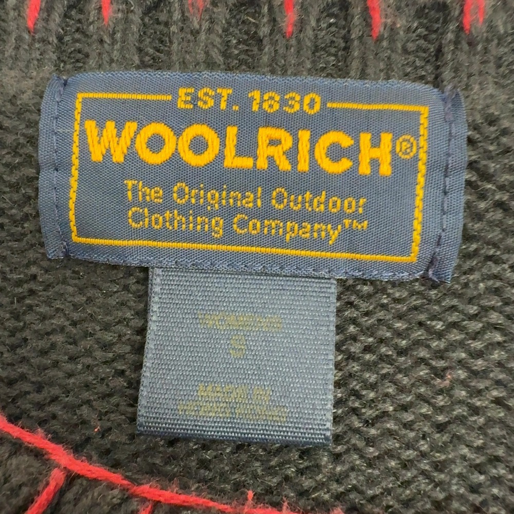 Woolrich Sweater Womens S Red Cotton Polar Bear Snowflake Colorblock Winter Coz - Picture 4 of 6